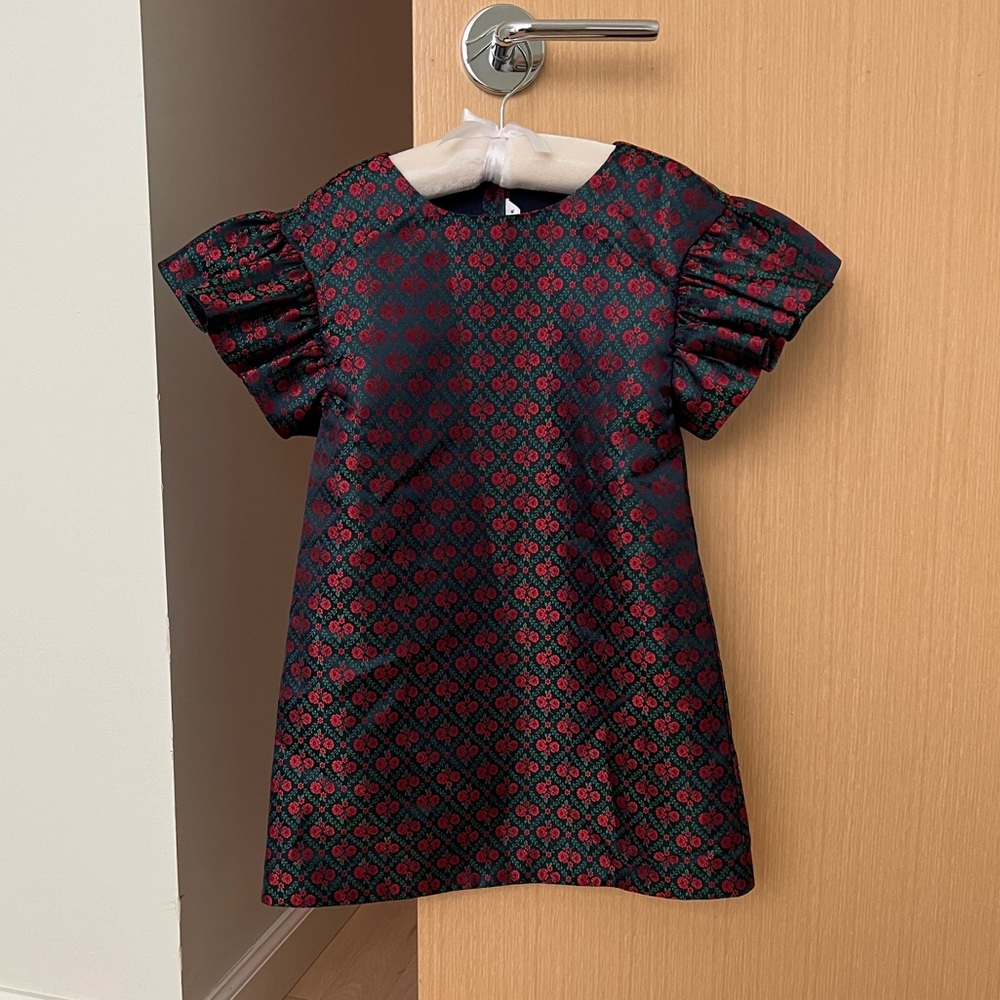 Janie & Jack A-line short sleeve holiday dress in size 5T.